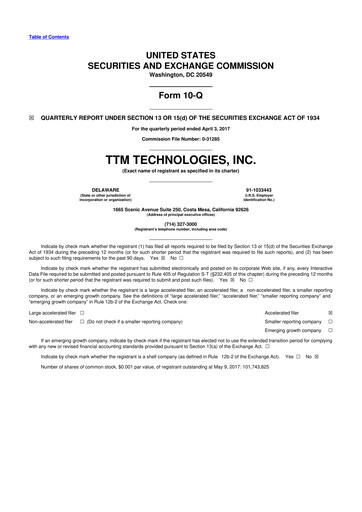 Thumbnail TTM Technologies
 10-Q Quarterly Report FY2017 