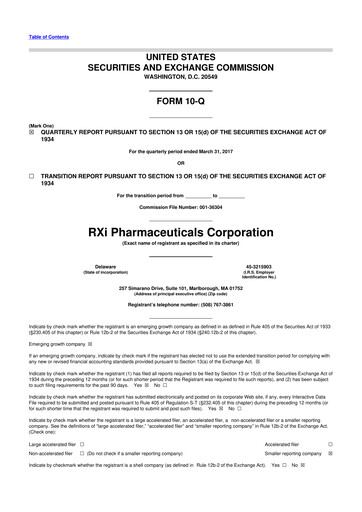 Vorschaubild Phio Pharmaceuticals 10-Q Quartalsbericht 2017 