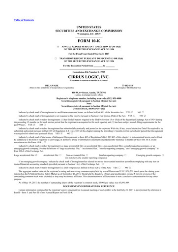 Thumbnail Cirrus Logic
 10-K Annual Report 2017