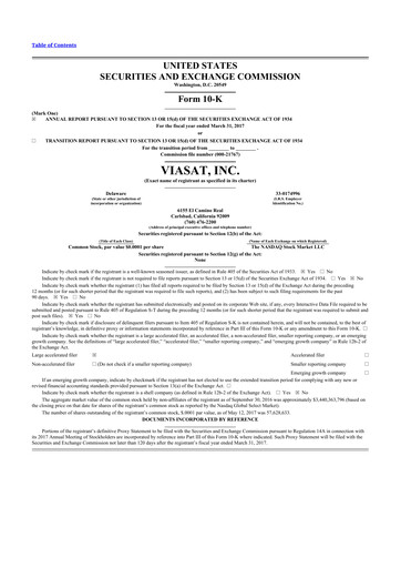 Thumbnail ViaSat 10-K Annual Report 2017