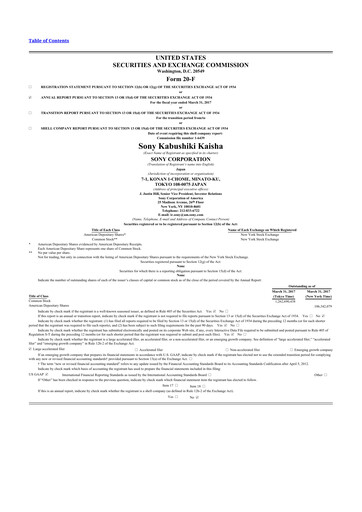 Thumbnail Sony 20-F Annual Report 2017