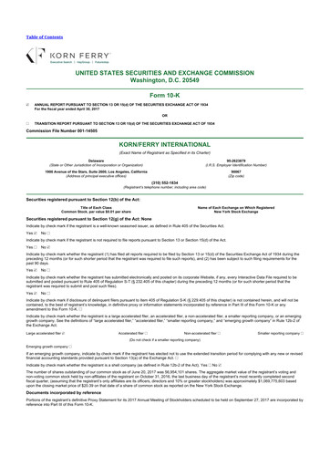 Thumbnail Korn Ferry
 10-K Annual Report 2017