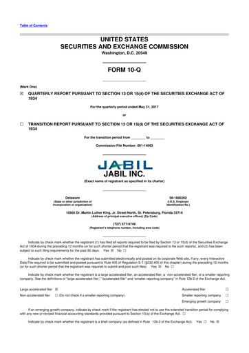 Thumbnail Jabil 10-Q Quarterly Report FY2017 
