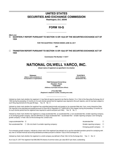 Thumbnail NOV 10-Q Quarterly Report FY2017 