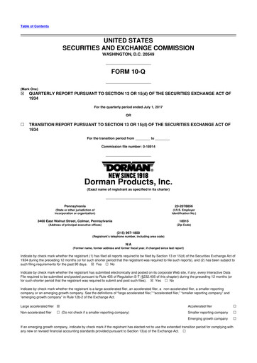 Thumbnail Dorman Products 10-Q Quarterly Report FY2017 