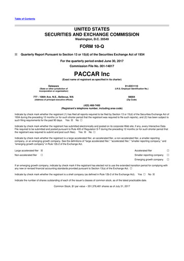 Thumbnail Paccar 10-Q Quarterly Report FY2017 