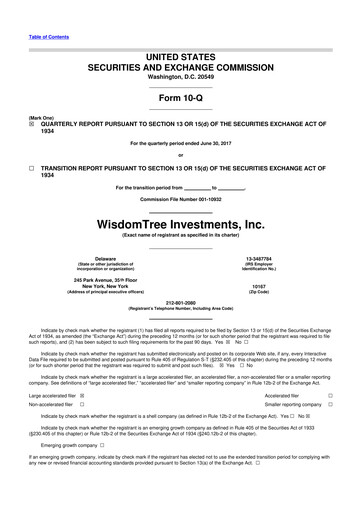Vorschaubild WisdomTree
 10-Q Quartalsbericht 2017 