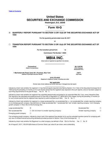 Thumbnail MBIA 10-Q Quarterly Report FY2017 