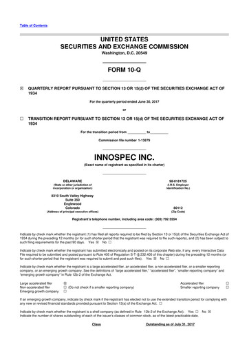 Thumbnail Innospec 10-Q Quarterly Report FY2017 