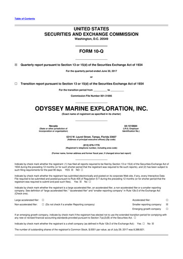 Thumbnail Odyssey Marine Exploration 10-Q Quarterly Report FY2017 