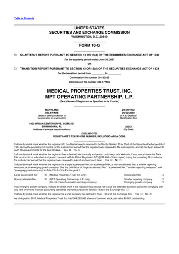 Vorschaubild Medical Properties Trust
 10-Q Quartalsbericht  