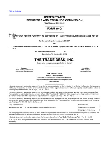 Thumbnail The Trade Desk
 10-Q Quarterly Report FY2017 