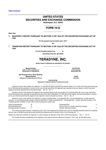 Thumbnail Teradyne 10-Q Quarterly Report FY2017 