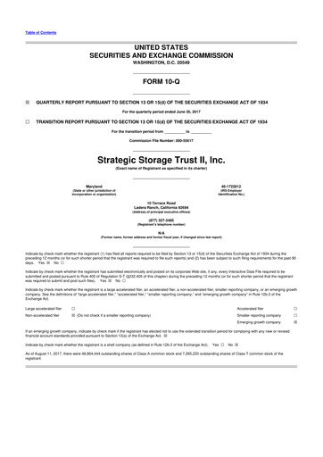 Thumbnail SmartStop Self Storage REIT 10-Q Quarterly Report FY2017 