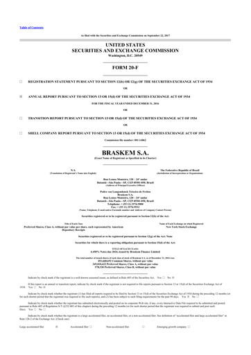 Thumbnail Braskem 20-F Annual Report 