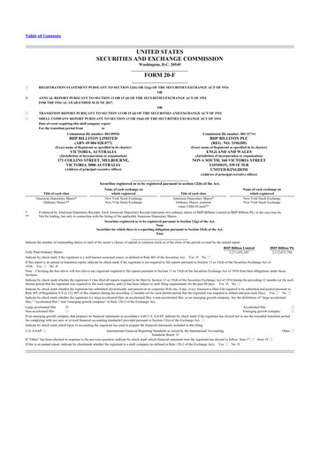 Thumbnail BHP Group 20-F Annual Report 