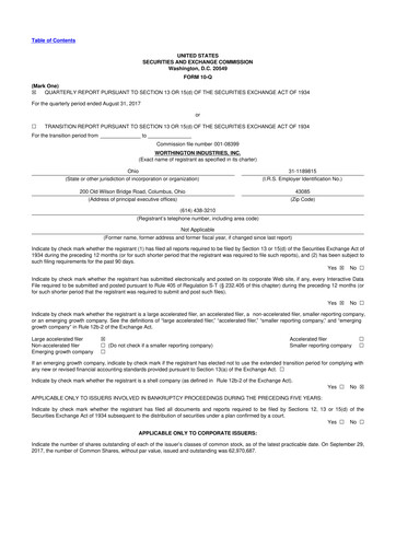 Miniature Worthington Enterprises 10-Q Rapport trimestriel 2018 