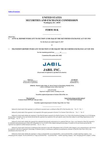 Thumbnail Jabil 10-K Annual Report 2017