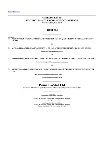 Miniature Immutep 20-F Rapport annuel 