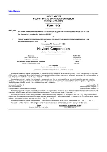 Thumbnail Navient 10-Q Quarterly Report FY2017 