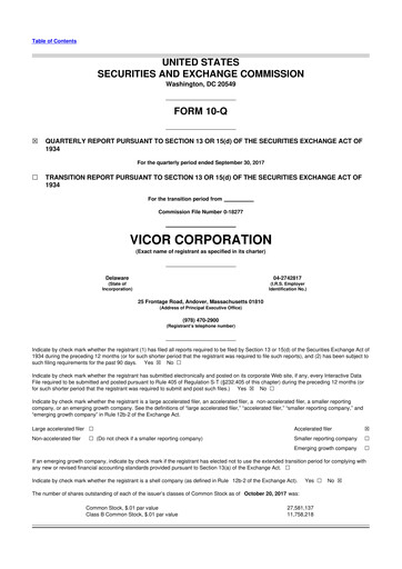 Thumbnail Vicor
 10-Q Quarterly Report FY2017 