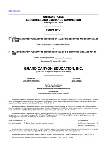 Thumbnail Grand Canyon Education 10-Q Quarterly Report FY2017 