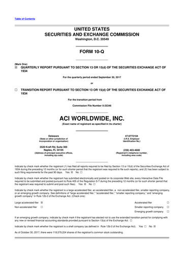 Thumbnail ACI Worldwide
 10-Q Quarterly Report FY2017 