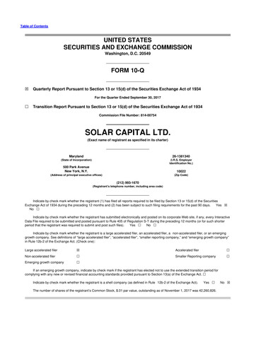 Thumbnail SLR Investment 10-Q Quarterly Report FY 