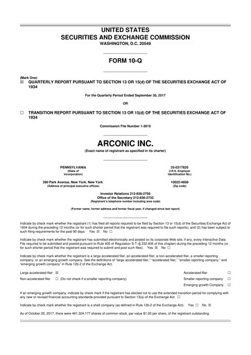 Thumbnail Howmet Aerospace
 10-Q Quarterly Report FY2017 