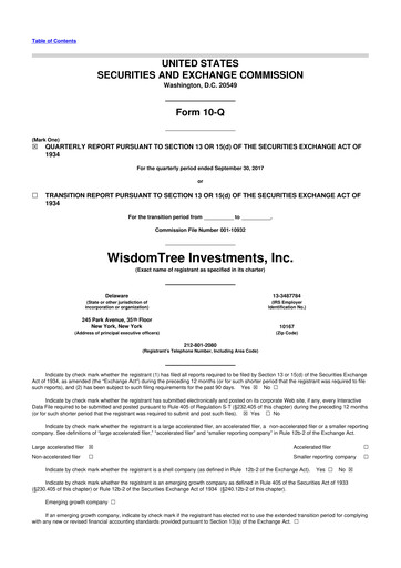 Vorschaubild WisdomTree
 10-Q Quartalsbericht 2017 