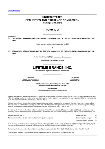 Miniature Lifetime Brands 10-Q Rapport trimestriel 2017 