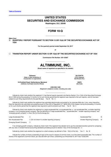 Thumbnail Altimmune 10-Q Quarterly Report FY 