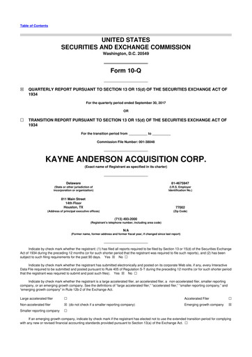 Vorschaubild Kinetik 10-Q Quartalsbericht 2017 