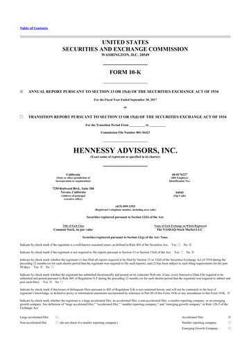Thumbnail Hennessy Advisors 10-K Annual Report 2017