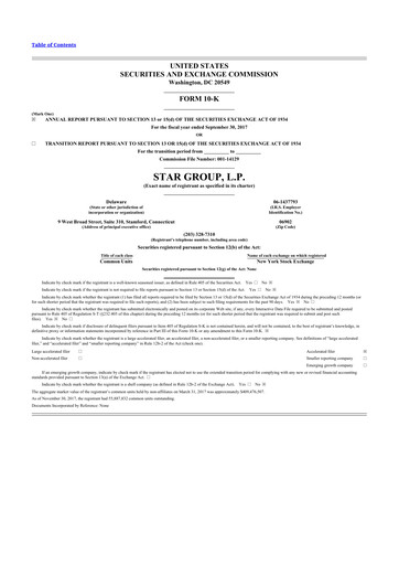 Thumbnail Star Group 10-K Annual Report 2017