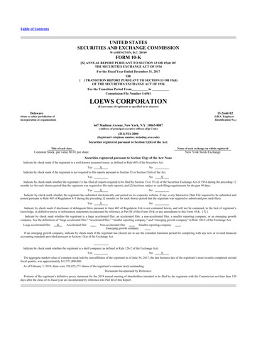 Thumbnail Loews Corporation
 10-K Annual Report 2017