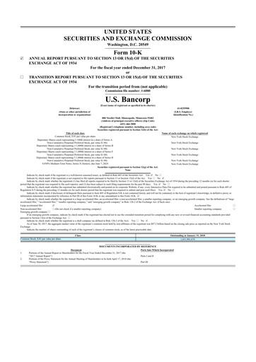 Thumbnail U.S. Bancorp 10-K Annual Report 2017
