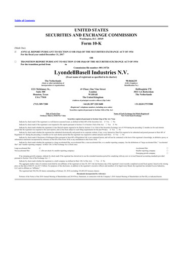 Thumbnail LyondellBasell 10-K Annual Report 2017