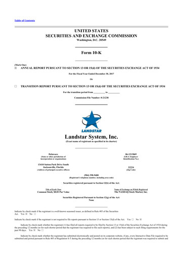 Thumbnail Landstar System
 10-K Annual Report 2017