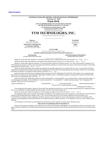 Thumbnail TTM Technologies
 10-K Annual Report 2017