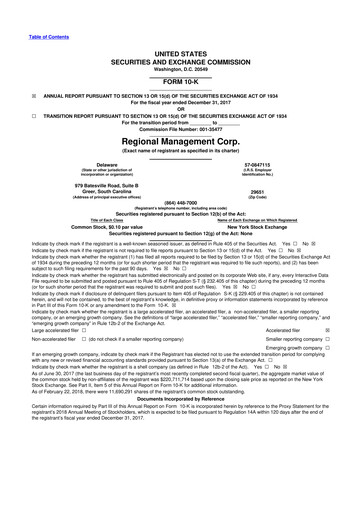 Thumbnail Regional Management Corp.
 10-K Annual Report 2017