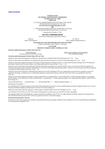 Thumbnail Alcoa 10-K Annual Report 2017