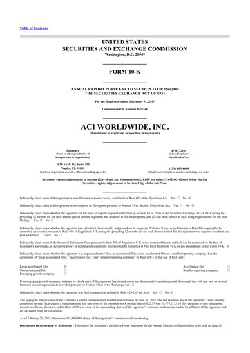 Thumbnail ACI Worldwide
 10-K Annual Report 2017