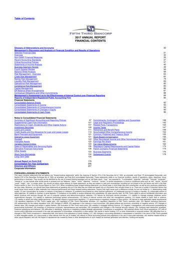 Thumbnail Fifth Third Bank
 10-K Annual Report 