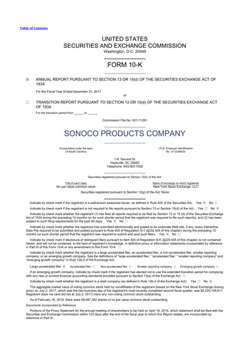 Thumbnail Sonoco 10-K Annual Report 2017