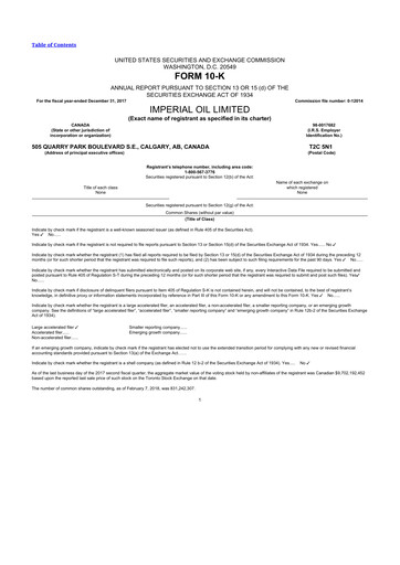 Thumbnail Imperial Oil
 10-K Annual Report 2017