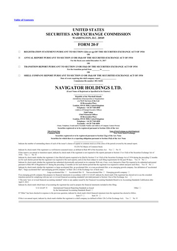 Thumbnail Navigator Holdings 20-F Annual Report 2017