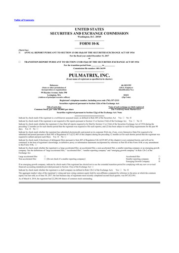 Vorschaubild Pulmatrix 10-K Jahresbericht 2017