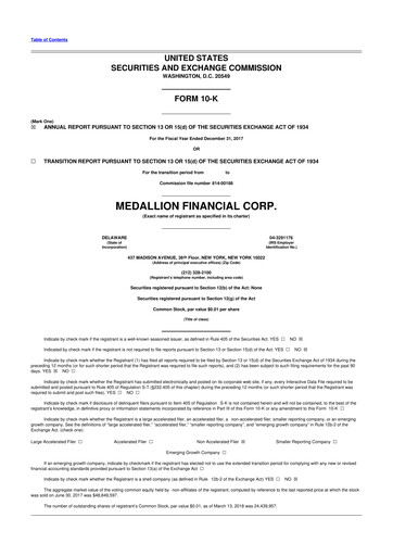 Thumbnail Medallion Financial Corp. 10-K Annual Report 