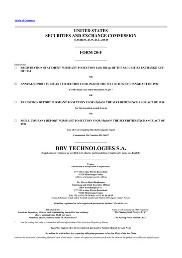 Thumbnail DBV Technologies 20-F Annual Report 2017